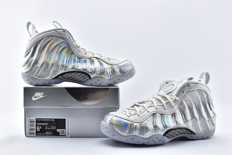 Nike Air Foamposite One Laser Silver White Basketball Shoes AA3963-105