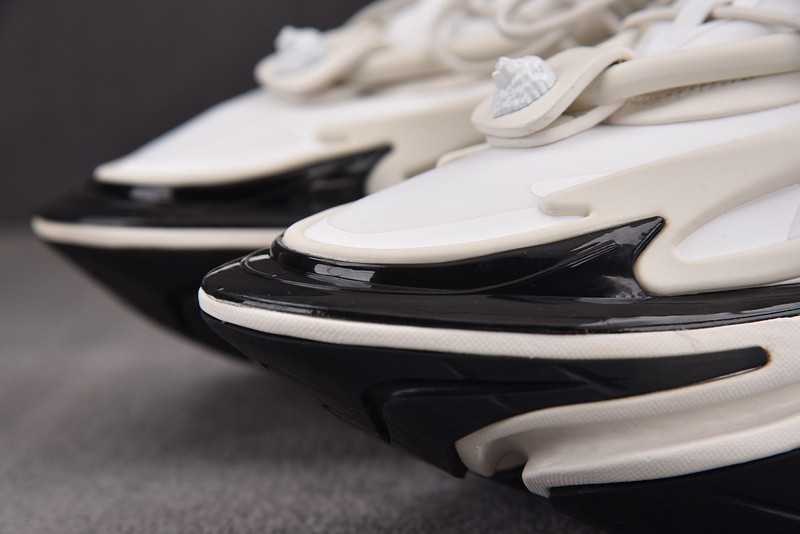 BALMAIN NEOPRENE AND LEATHER UNICORN LOW-TOP SNEAKERS