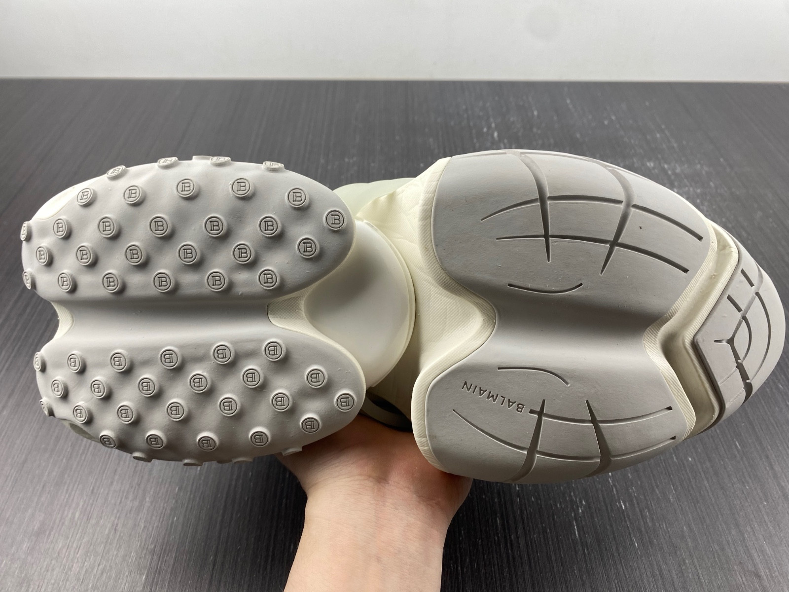 BALMAIN NEOPRENE AND LEATHER UNICORN LOW-TOP SNEAKERS