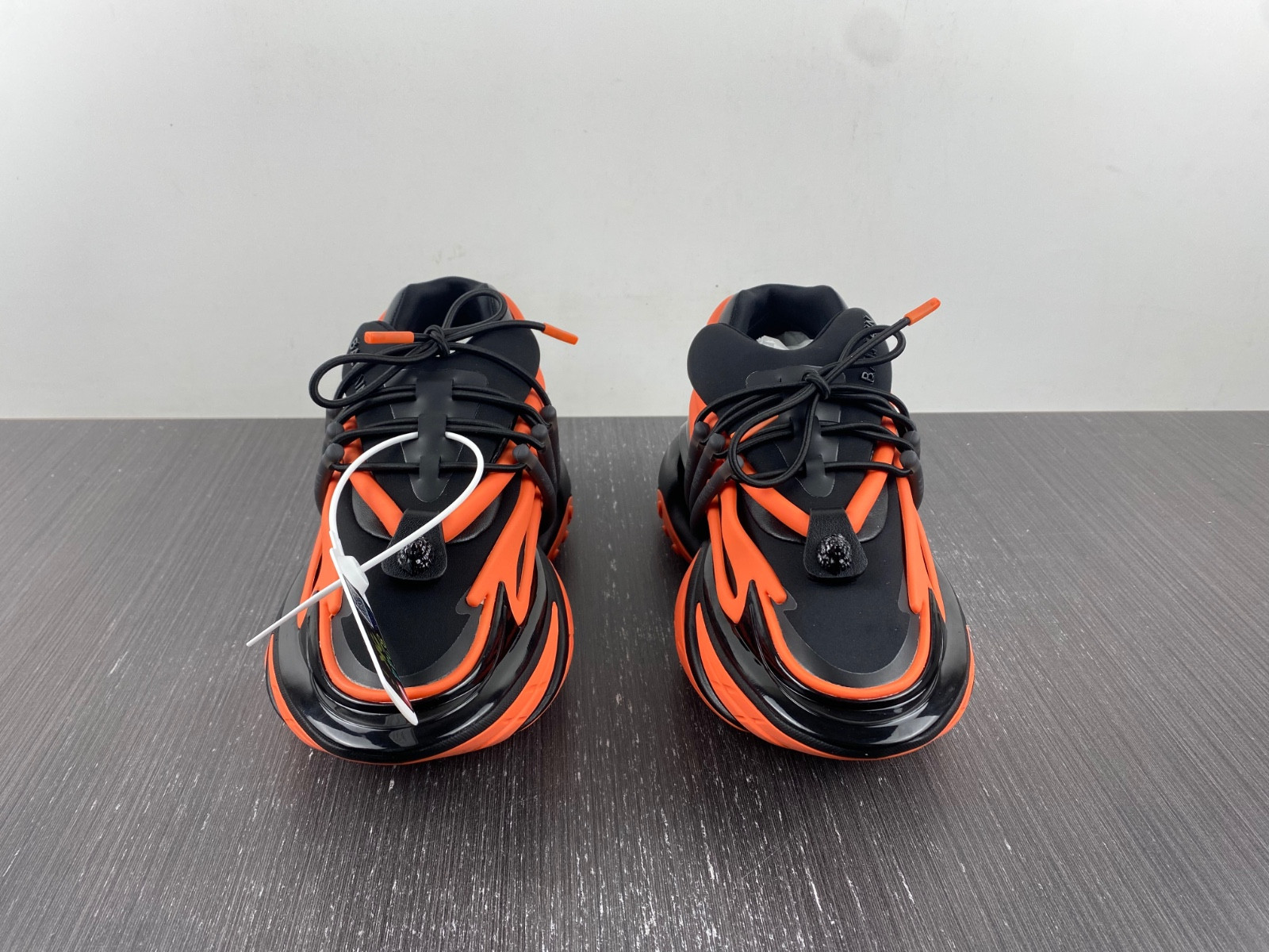 BALMAIN NEOPRENE AND LEATHER UNICORN LOW-TOP SNEAKERS