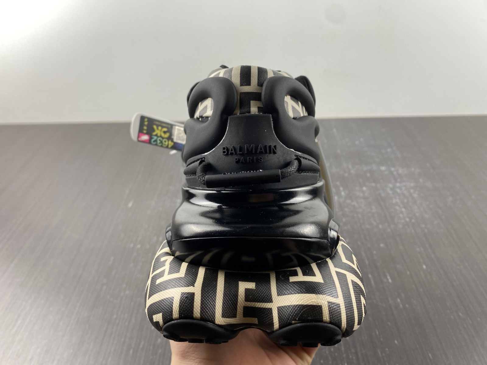 BALMAIN NEOPRENE AND LEATHER UNICORN LOW-TOP SNEAKERS