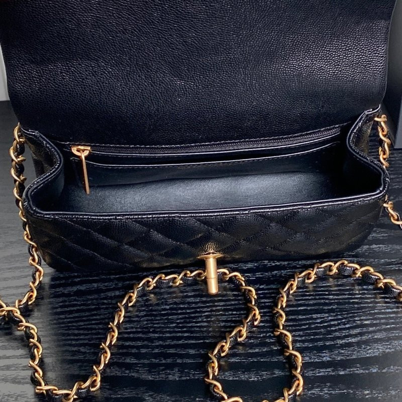 Ch**el - mini rectangular top handle classic flap bag