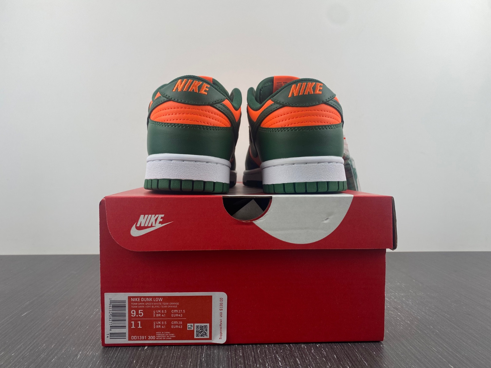 Nike Dunk Low Retro Miami Hurricanes - DD1391-300