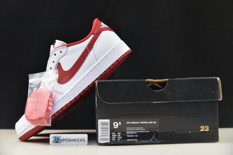 Jordan 1 Retro Low White Varsity Red - 705329-101