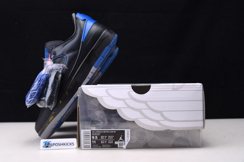 OW x Air Jordan 2 Low “Black Royal” DJ4375-004