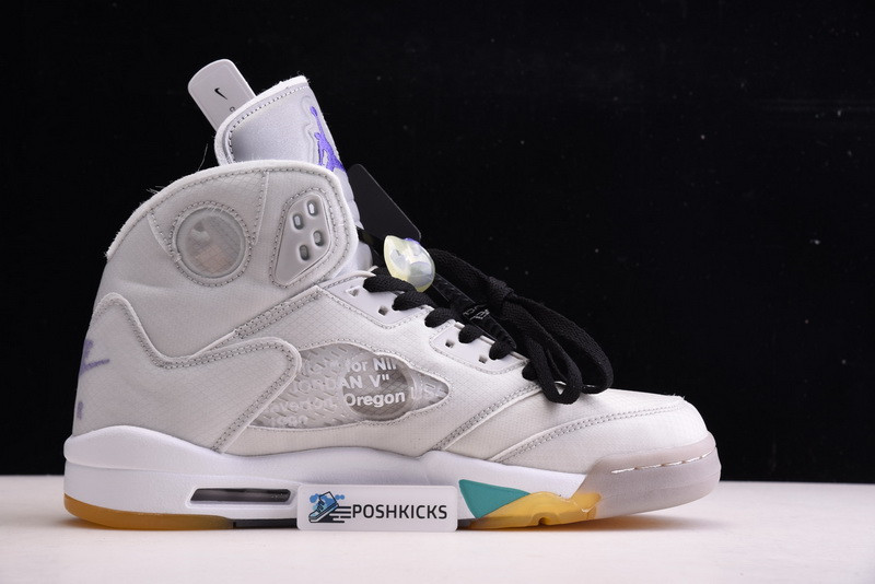 OW Air Jordan 5 Green Purple CT8480-105