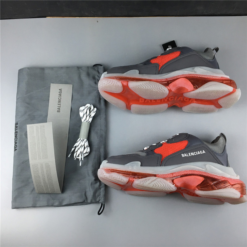 Ba*len*cia*ga triple s trainers clear sole grey red 541624 w0901 2262