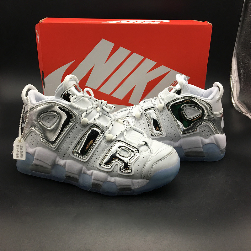 nike air more uptempo Ch*0me white 917593-100