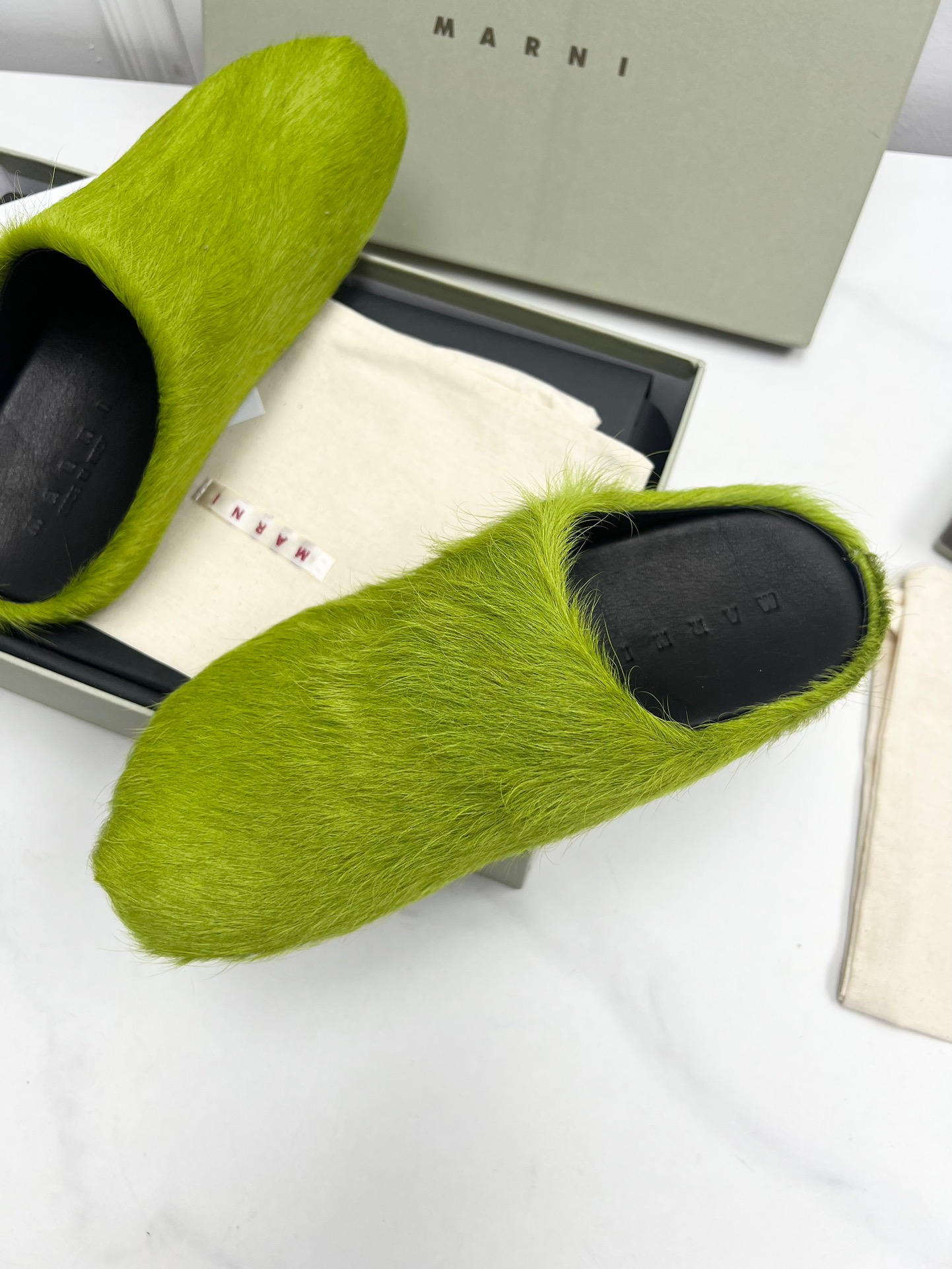 MARNI GREEN FUSSBETT SABOT LOAFERS