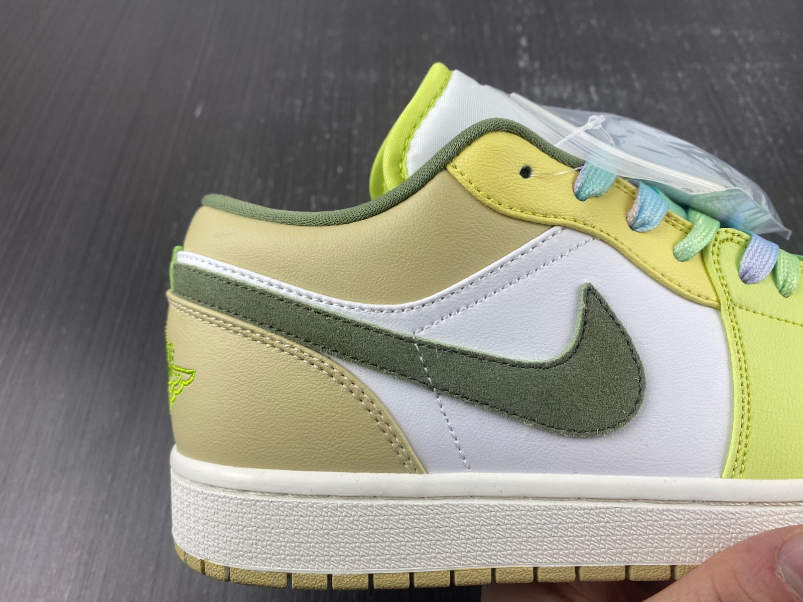Air Jordan 1 Low White Volt Green Tan FD9906-131