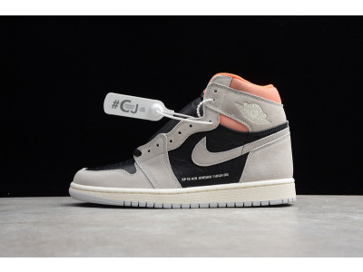 AIR JORDAN 1 RETRO HIGH NEUTRAL GREY HYPER CRIMSON 555088-018