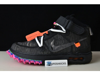 OW X NIKE AIR FORCE 1 MID BLACK DO6290-001