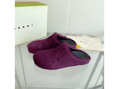MARNI Pink & Purple Fussbett Sabot Loafers